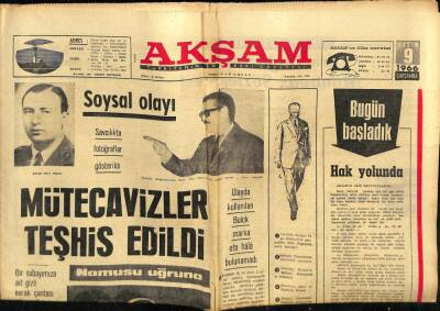Akşam Gazetesi 9 Kasım 1966 - Asma Köprü Konferansına Prof. Tezcan Katılıyor GZ60564 - 1