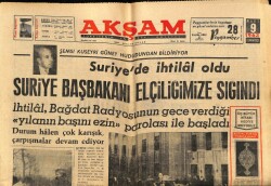 Akşam Gazetesi 9 Mart 1963 - Suriyede İhtilal Oldu GZ60588 - 2