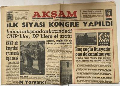 Akşam Gazetesi 9 Nisan 1961 - İlk Siyasi Kongre Yapıldı GZ60665 - 1