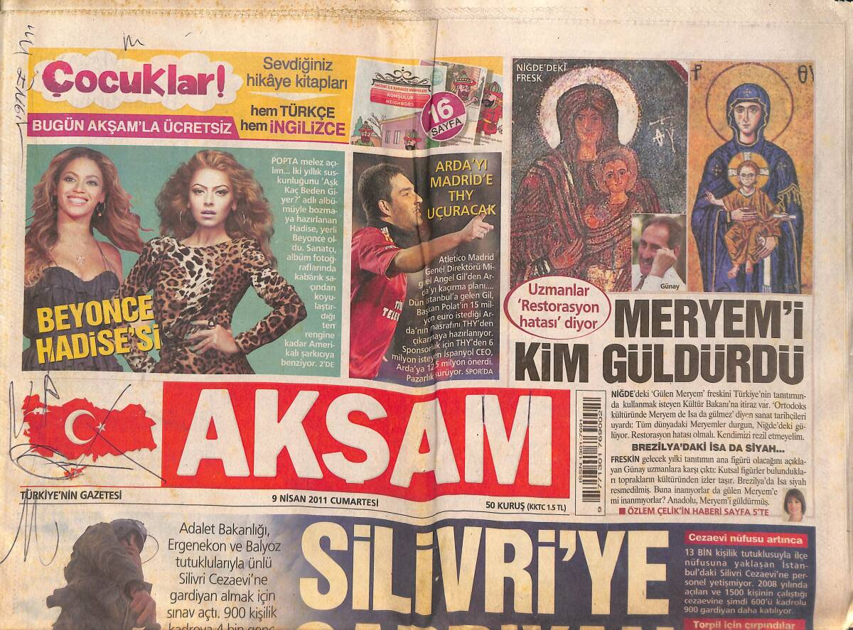 Akşam Gazetesi 9 Nisan 2011 - Beyonce Hadise'si - Arda'yı Madrid'e THY Uçuracak - İşte Hollywood'u Fetheden Türk GZ136765 - 1