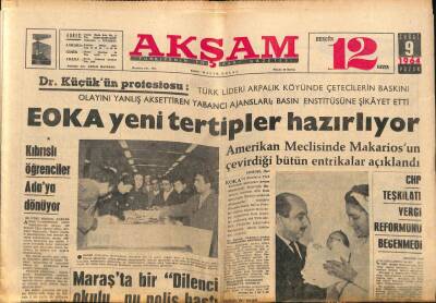 Akşam Gazetesi 9 Şubat 1964 - Almanyaya Bu Yıl da 40 Bin İşçi Gönderiliyor - EOKA Yeni Tertipler Hazırlıyor GZ92232 - 1