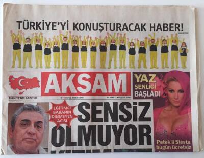 Akşam Gazetesi 9 Temmuz 2006 - Abdullah Gül 10 Günde 2inci İran Ziyareti , Fransız Kaptan Zidaneın Veda Finali Bu Akşam GZ18580 - 1