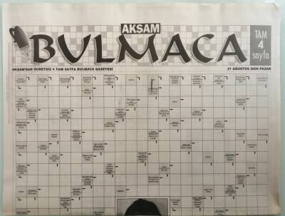 Akşam Gazetesi Bulmaca Eki 31 Ağustos 2008 -GZ44502 - 1