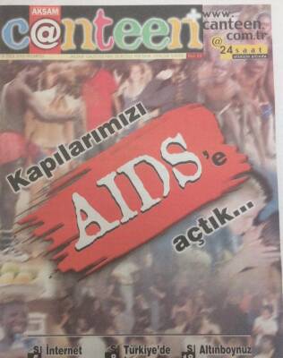 Akşam Gazetesi Canteen Eki 18 Eylül 2000 - Kapılarımızı AIDSe Açtık GZ35294 - 1