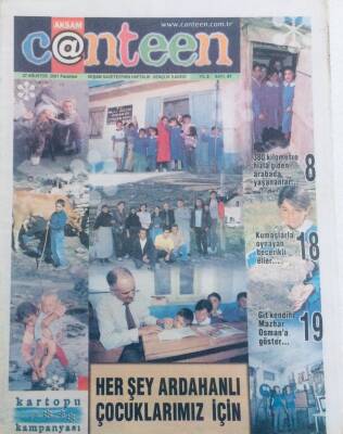 Akşam Gazetesi Canteen Eki 27 Ağustos 2001 - Her Şey Ardahanlı Çocuklarımız İçin GZ40358 - 1
