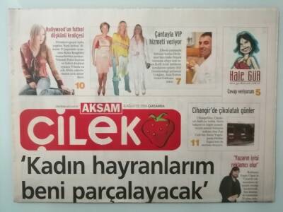 Akşam Gazetesi Çilek Eki 4 Ağustos 2004 Hakan Pekerin Şu Sıralar Kalbi Bir Başka Çarpıyor -GZ14728 - 1