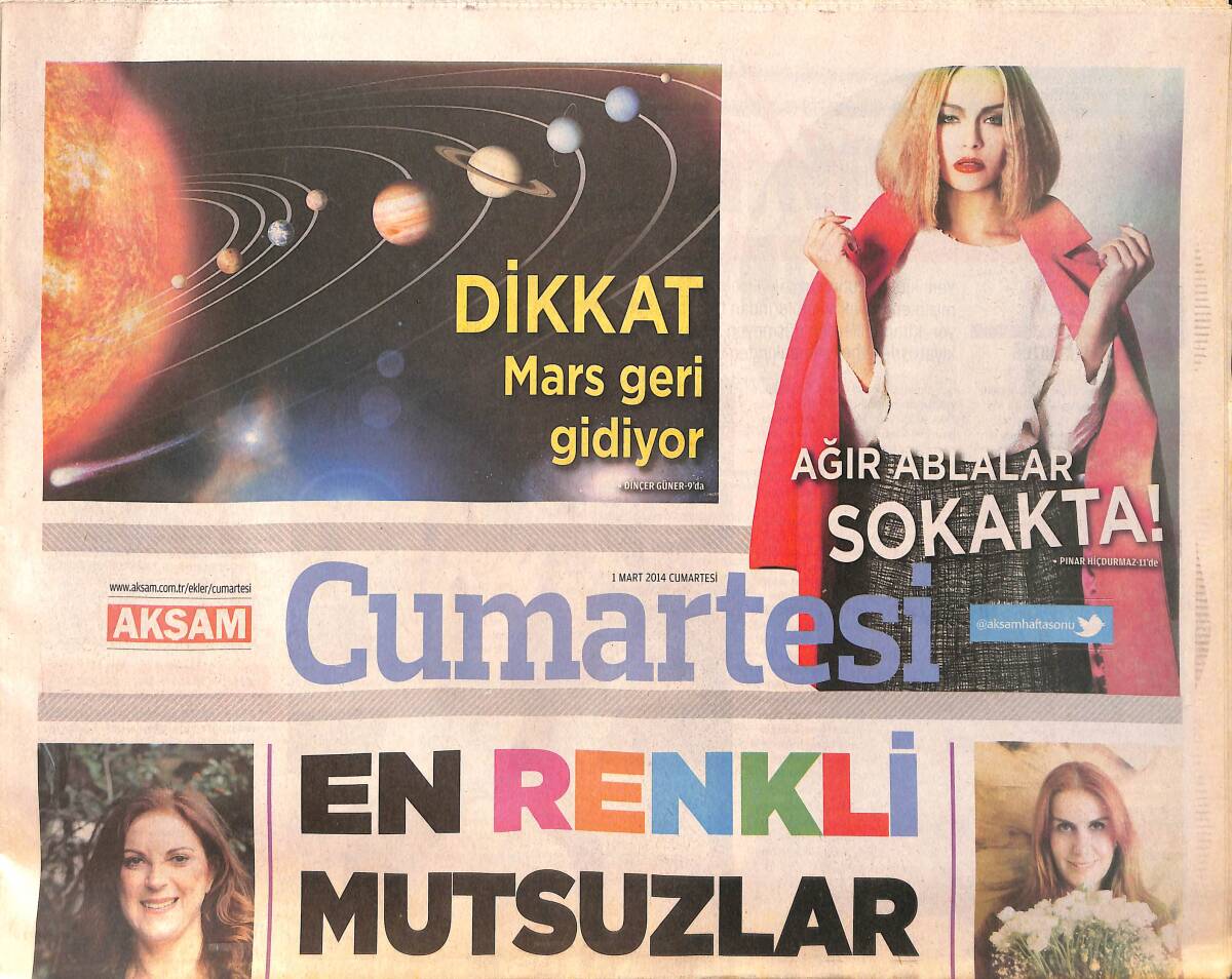 Akşam Gazetesi Cumartesi Eki 1 Mart 2014 GZ158328 - 1