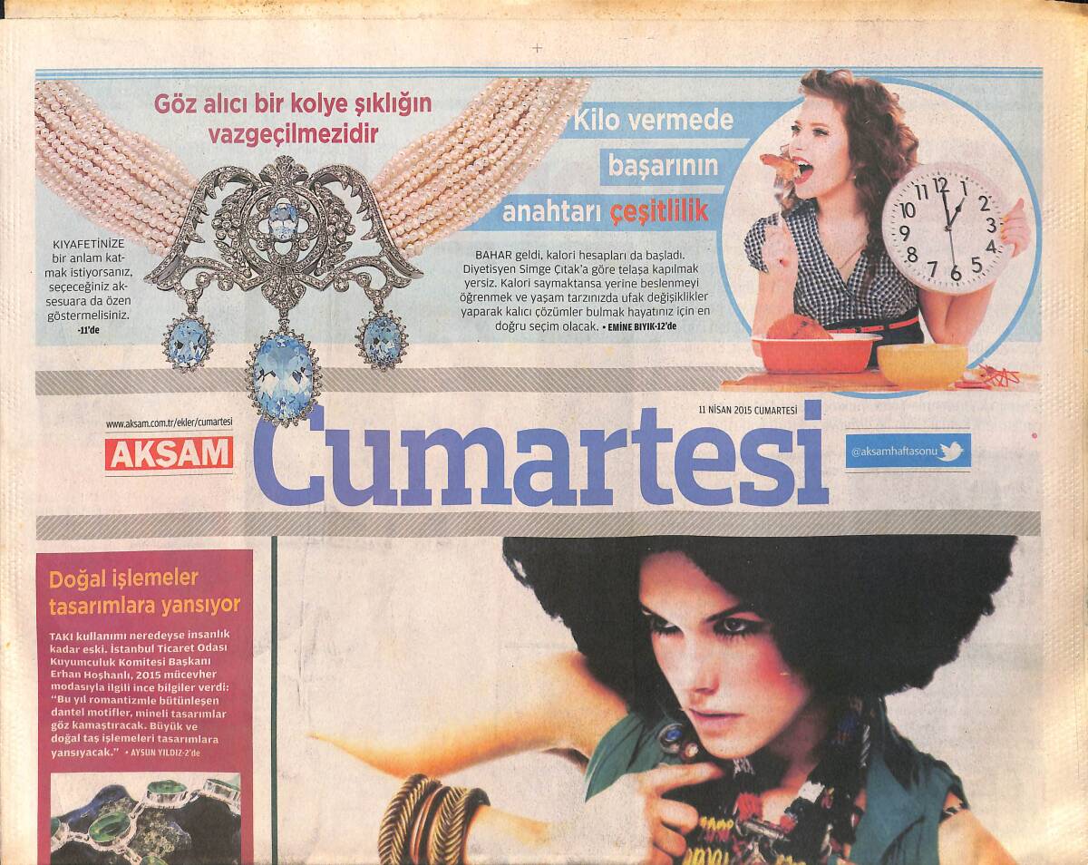 Akşam Gazetesi Cumartesi Eki 11 Nisan 2015 GZ158355 - 1