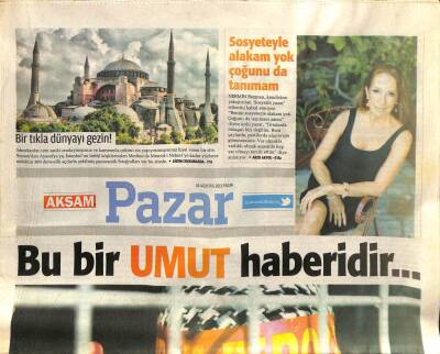 Akşam Gazetesi Cumartesi Eki 18 Ağustos 2013 - Beren Saat İle Sohbet GZ101067 - 1