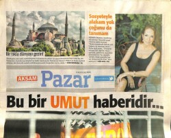 Akşam Gazetesi Cumartesi Eki 18 Ağustos 2013 - Beren Saat İle Sohbet GZ101067 - 2