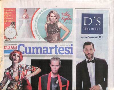Akşam Gazetesi Cumartesi Eki 18 Nisan 2015 - Selçuklu Desenleri Kumaşlarda GZ113315 - 1