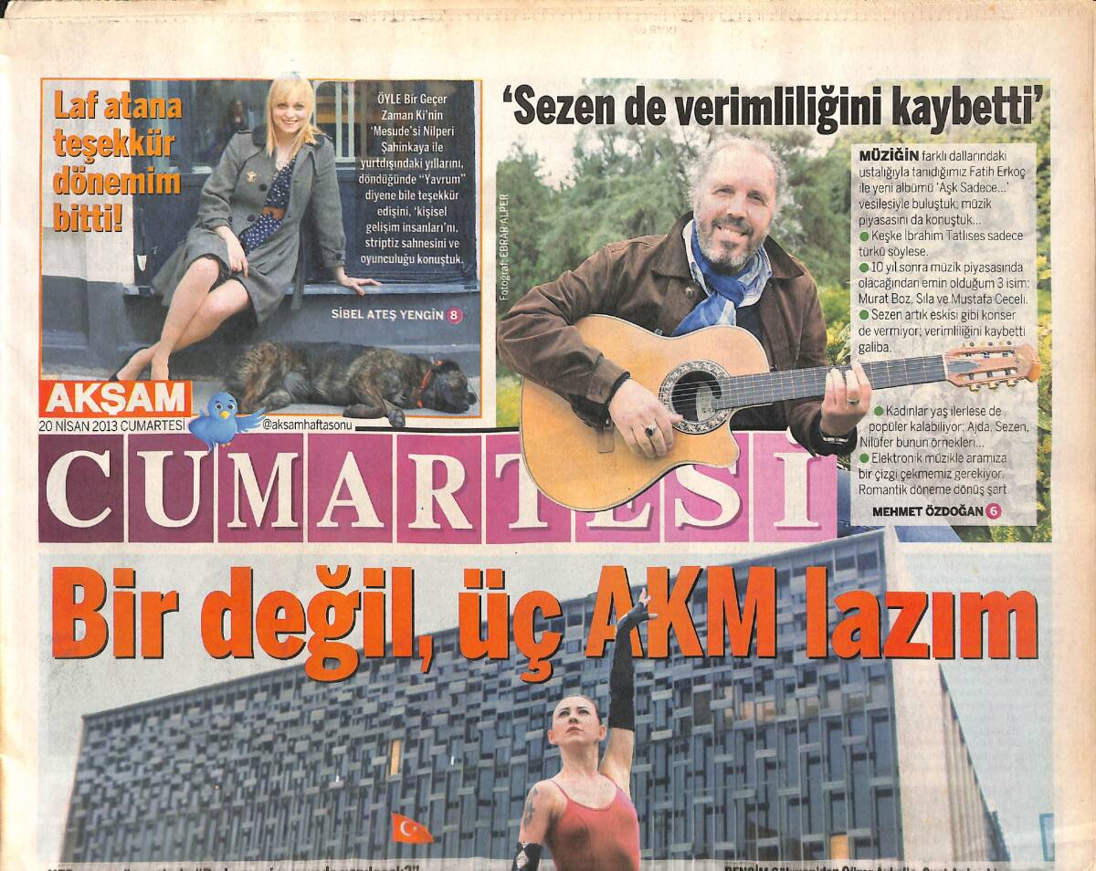 Akşam Gazetesi Cumartesi Eki 20 Nisan 2013 GZ158369 - 1
