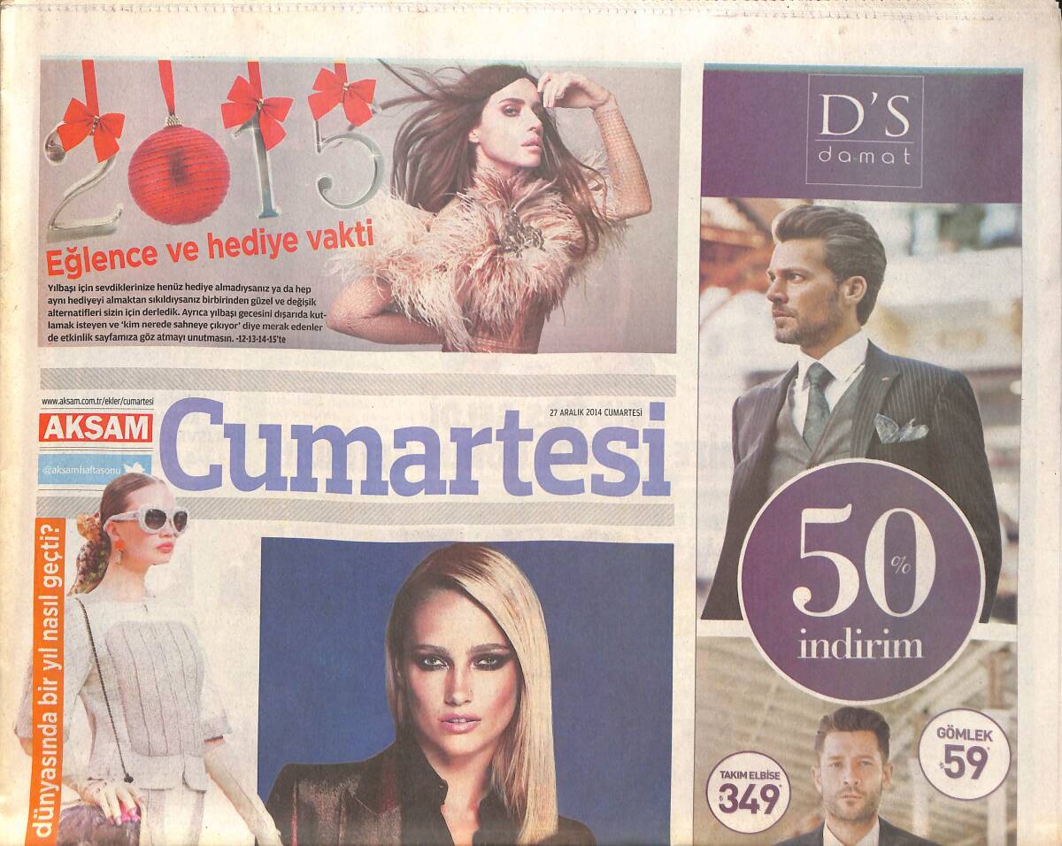 Akşam Gazetesi Cumartesi Eki 27 Aralık 2014 - Can Bonomo 