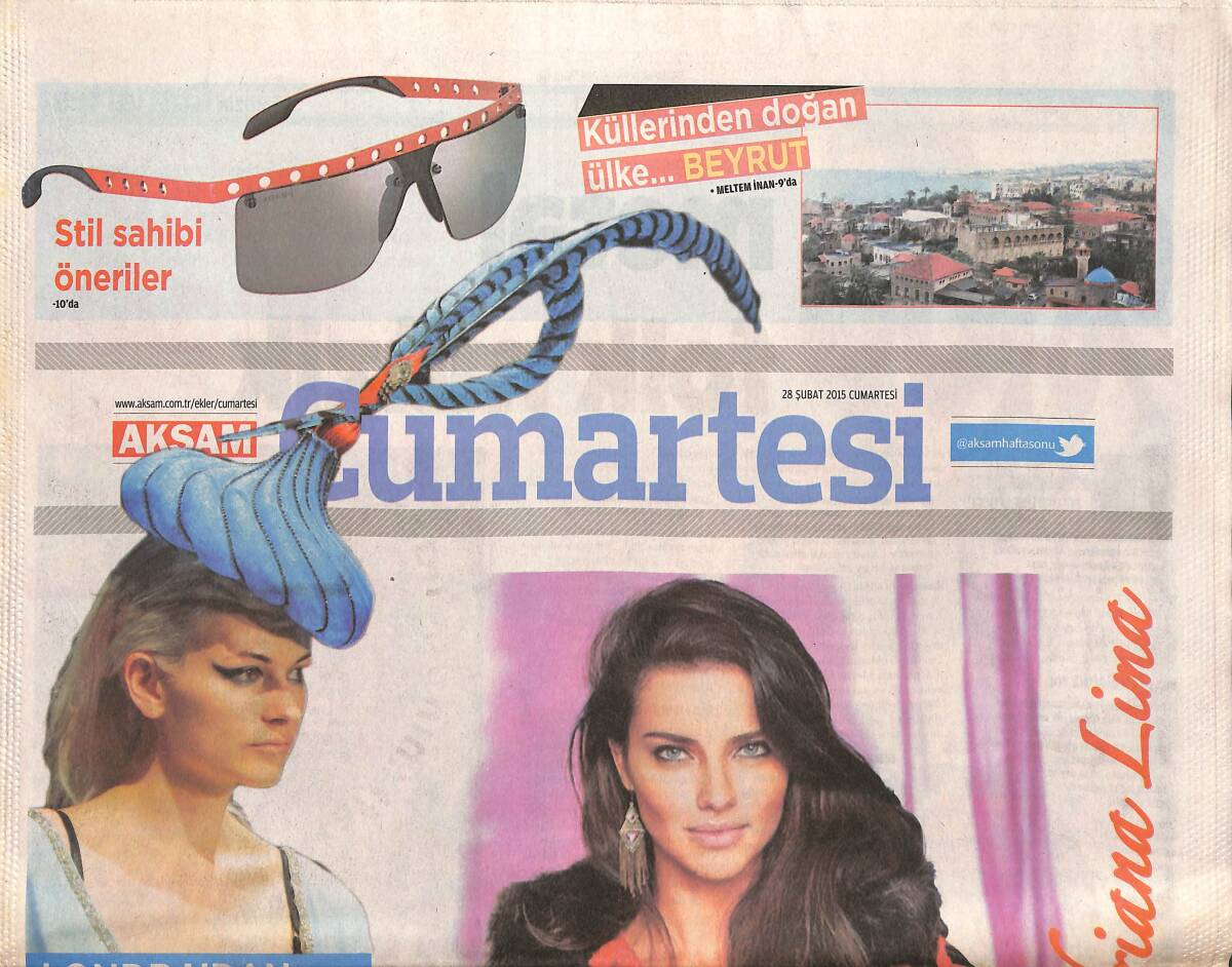 Akşam Gazetesi Cumartesi Eki 28 Şubat 2015 - Adriana Lima; Favorim Bal Kaymak - Londra'dan Moda Yansımaları GZ136029 - 1