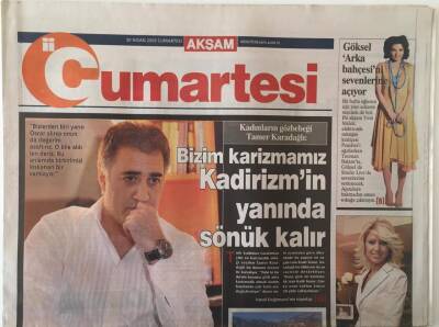 Akşam Gazetesi Cumartesi Eki 30 Nisan 2005 - Tamer Karadağlı Röportajı Bizim Karizmamız Kadirizmin Yanında Sönük Kalır GZ20500 - 1