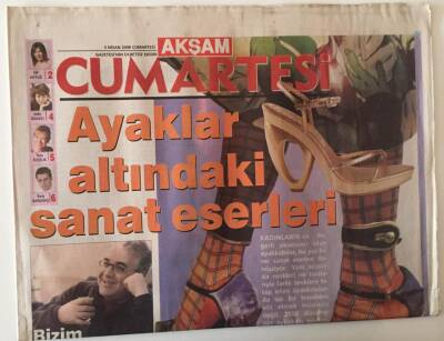 Akşam Gazetesi Cumartesi Eki 5 Nisan 2008 - Ayaklar Altındaki Sanat Eserleri Ayakkabılar GZ22096 - 1