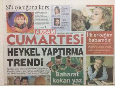 Akşam Gazetesi Cumartesi Eki 8 Nisan 2006 - Heykel Yaptırma Trendi GZ32689 - 1
