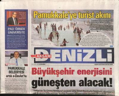 Akşam Gazetesi Denizli Eki 30 Eylül 2015 - Pamukkaleye Turist Akını GZ117093 - 1