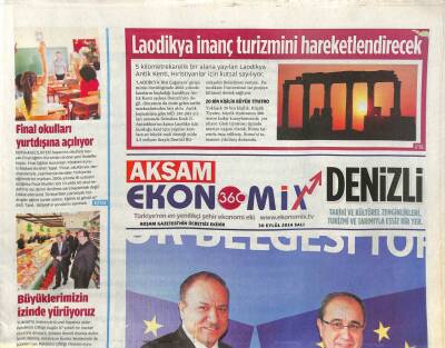 Akşam Gazetesi Ekonomix Eki 30 Eylül 2014 - Laodikya İnanç Turizmini Hareketlendirecek GZ109894 - 1