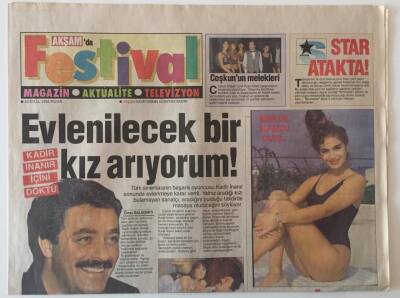 Akşam Gazetesi Festival Eki 18 Eylül 1994 - Kadir İnanır İçini Döktü Evlenilecek Bir Kız Arıyorum GZ22261 - 1