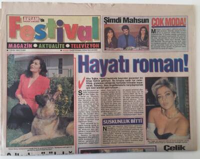 Akşam Gazetesi Festival Eki 7 Ekim 1994 - Türkan Sultanın Gözü Kulağı Köpek Dick , Şimdi Mahsun Kırmızıgül Çok Moda GZ20485 - 1