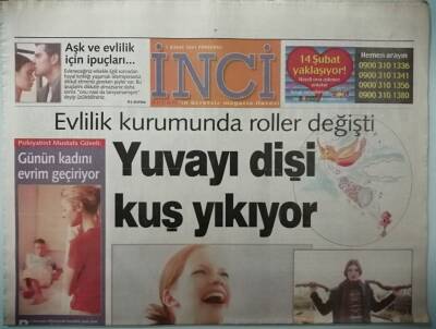 Akşam Gazetesi İnci Eki 1 Şubat 2001 Evlilik Kurumunda Roller Değişti -GZ37391 - 1