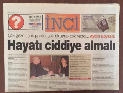 Akşam Gazetesi İnci Eki 18 Kasım 2000 - Aydın Boysan İle Röportaj GZ10327 - 1
