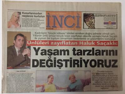 Akşam Gazetesi İnci Eki - 20 Ocak 2001 - Ünlüleri Zayıflatan Haluk Saçaklı Yaşam Tarzlarını Değiştiriyoruz GZ25429 - 1
