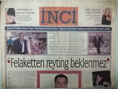 Akşam Gazetesi İnci Eki 31 Ağustos 1999 Felaketten Reyting Beklenmez -GZ37387 - 1
