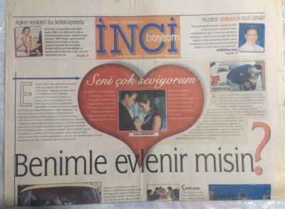 Akşam Gazetesi İnci Magazin Eki 17 Haziran 2000 - Seni Çok Seviyorum Benimle Evlenirmisin GZ21761 - 1