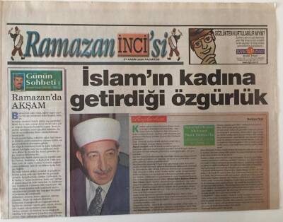Akşam Gazetesi İnci Ramazan Eki 27 Kasım 2000 - İslamın Kadına Getirdiği Özgürlük GZ26633 - 1