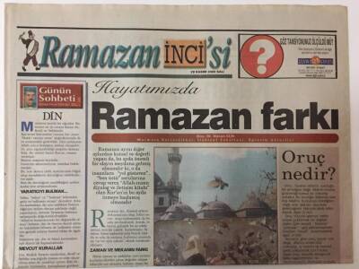 Akşam Gazetesi İnci Ramazan Eki - 28 Kasım 2000 - Hayatımızda Ramazan Farkı GZ25417 - 1