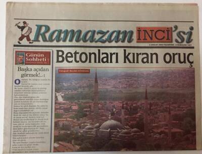 Akşam Gazetesi İnci Ramazan Eki - 4 Aralık 2000 - Betonları Kıran Oruç GZ25418 - 1