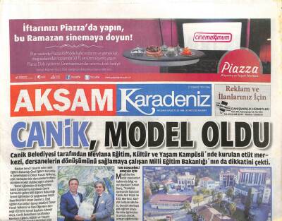 Akşam Gazetesi Karadeniz Eki 18 Temmuz 2014 - Canik Model Oldu GZ104499 - 1