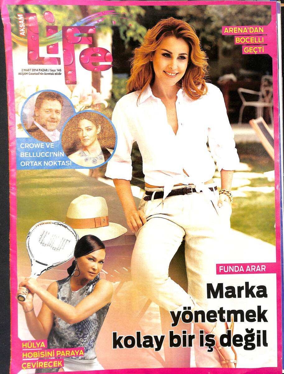 Akşam Gazetesi Life Eki 2 Mart 2014 Sayı 145 - Funda Arar: Marka Yönetmek Kolay Bir Değil - Hülya Avşar Hobisini Paraya Çevirecek NDR91419 - 1