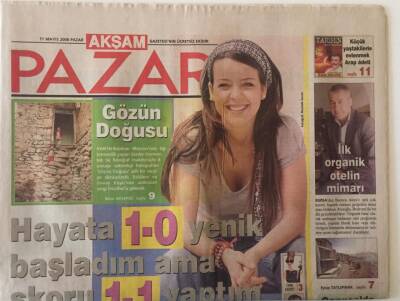 Akşam Gazetesi Pazar Eki 11 Mayıs 2008 - Nursel Ergin Hayata 1-0 Yenik Başladım Ama Skoru 1-1 Yaptım GZ22336 - 1