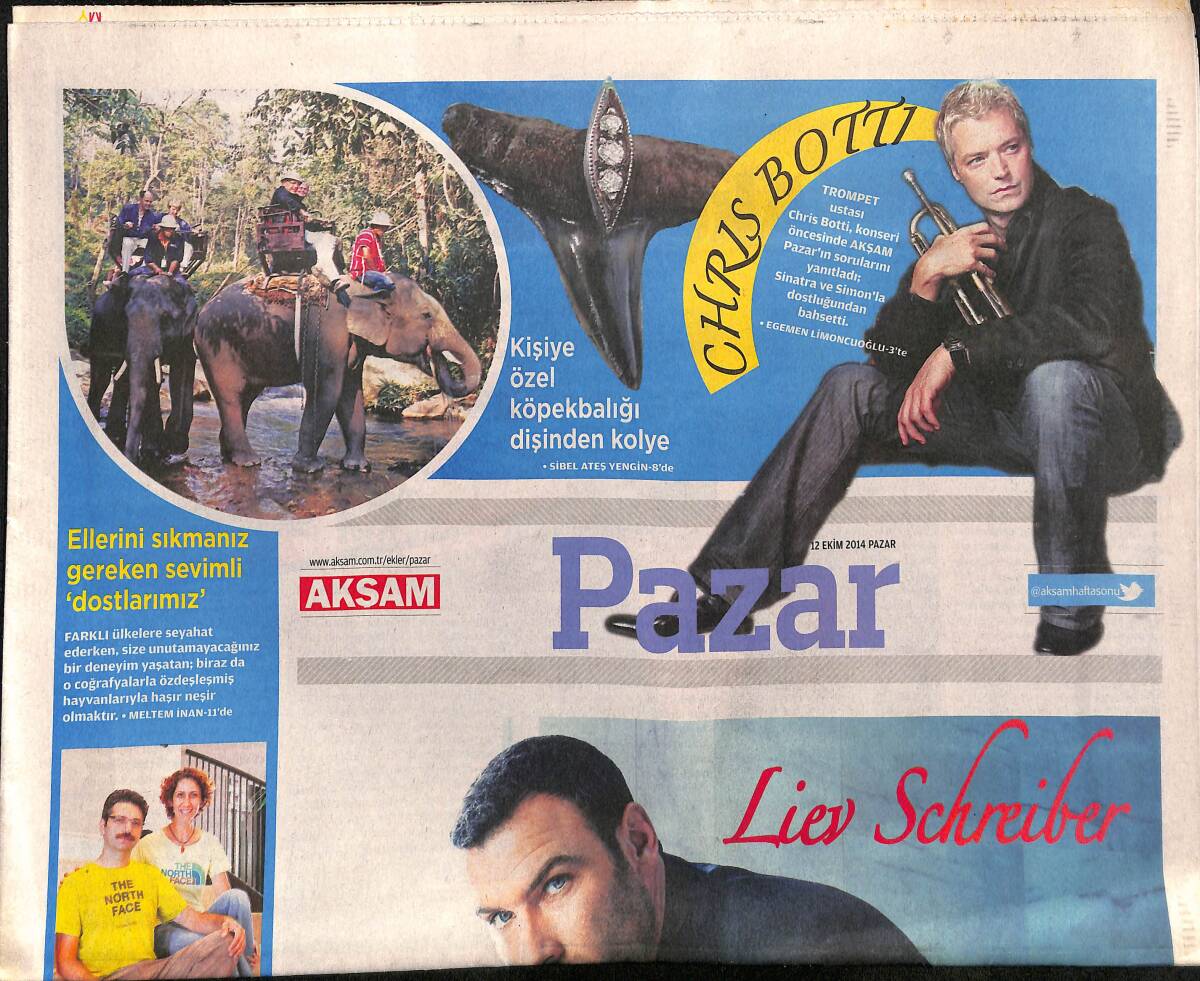 Akşam Gazetesi Pazar Eki 12 Ekim 2014 - X-MEN : Başlangıç Filmiyle Hafızalarımıza Kazınan Liev Schreiber , AKŞAM Pazar'a Konuştu GZ160040 - 1