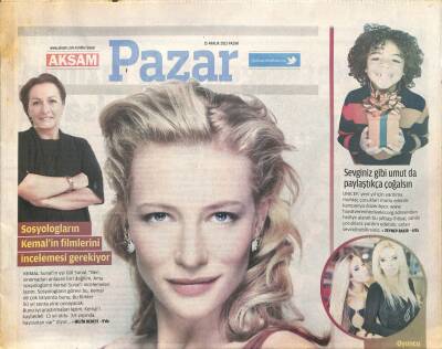Akşam Gazetesi Pazar Eki 15 Aralık 2013 - Elf Kraliçesi Cate Blanchett Çevreci Bir Aktivist GZ107604 - 1