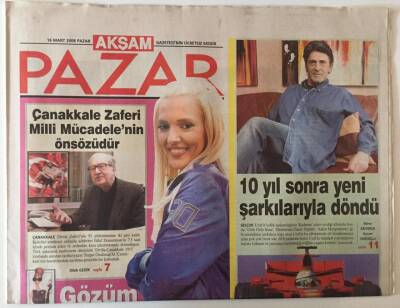 Akşam Gazetesi Pazar Eki 16 Mart 2008 - Demet Akalın Dördüncü Albümü Dans Et i Piyasada Çözüm Ajdanın Tahtında GZ28521 - 1