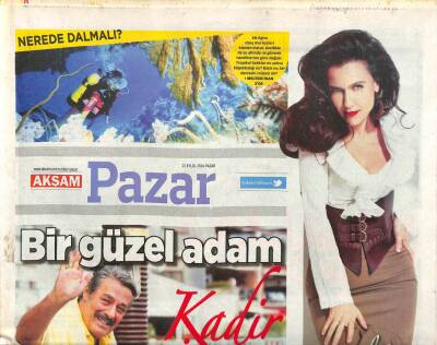 Akşam Gazetesi Pazar Eki 21 Eylül 2014 - Bir Güzel Adam Kadir İnanır-Erman Toroğlu Topu Taca Atmadan Konuştu GZ105745 - 1