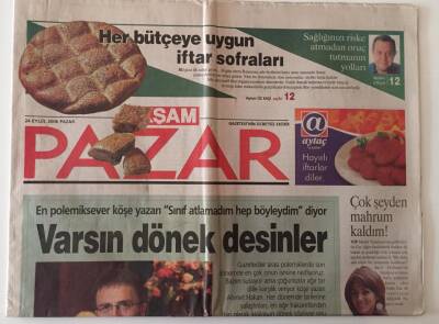 Akşam Gazetesi Pazar Eki 24 Eylül 2006 - Ahmet Hakanla Röportaj , Papanın İstanbul Planı GZ18587 - 1