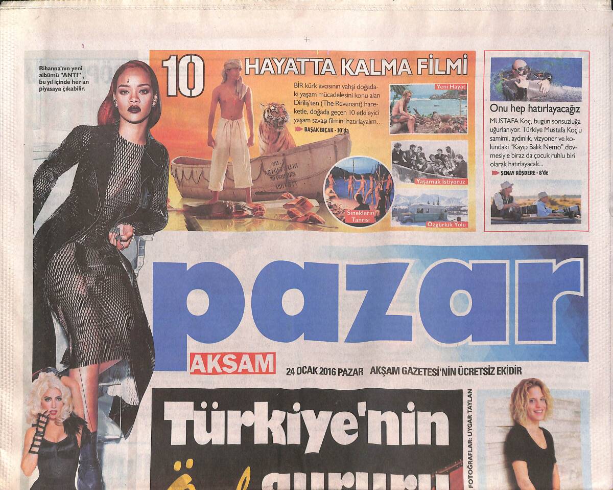 Akşam Gazetesi Pazar Eki 24 Ocak 2016 - Tünel'in Tarihine Yolculuk - İstanbul'un Kara Kışları GZ135324 - 1