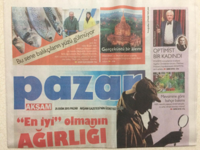 Akşam Gazetesi Pazar Eki 25 Ekim 2015 - En İyi Olmanın Ağırlığı GZ27872 - 1