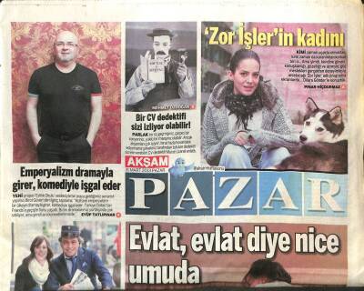 Akşam Gazetesi Pazar Eki 31 Mart 2013 - Emperyalizm Dramayla Girer , Komediyle İşgal Eder GZ105120 - 1