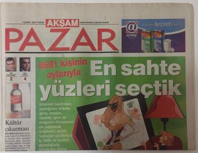 Akşam Gazetesi Pazar Eki 4 Şubat 2007 - En Yapmacık Ünlüler , Şıklığın 5 Kuralı GZ20153 - 1
