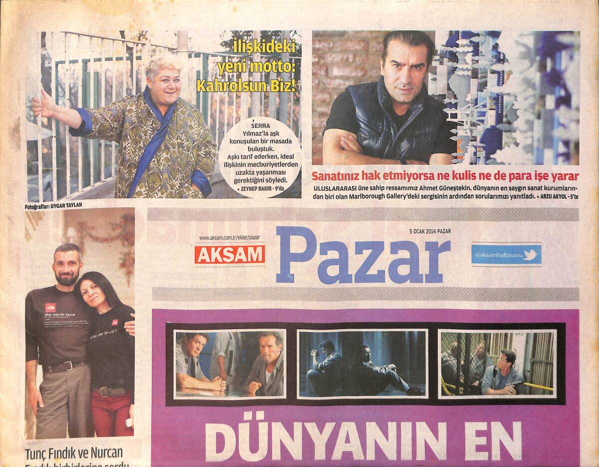 Akşam Gazetesi Pazar Eki 5 Ocak 2014 GZ158340 - 1