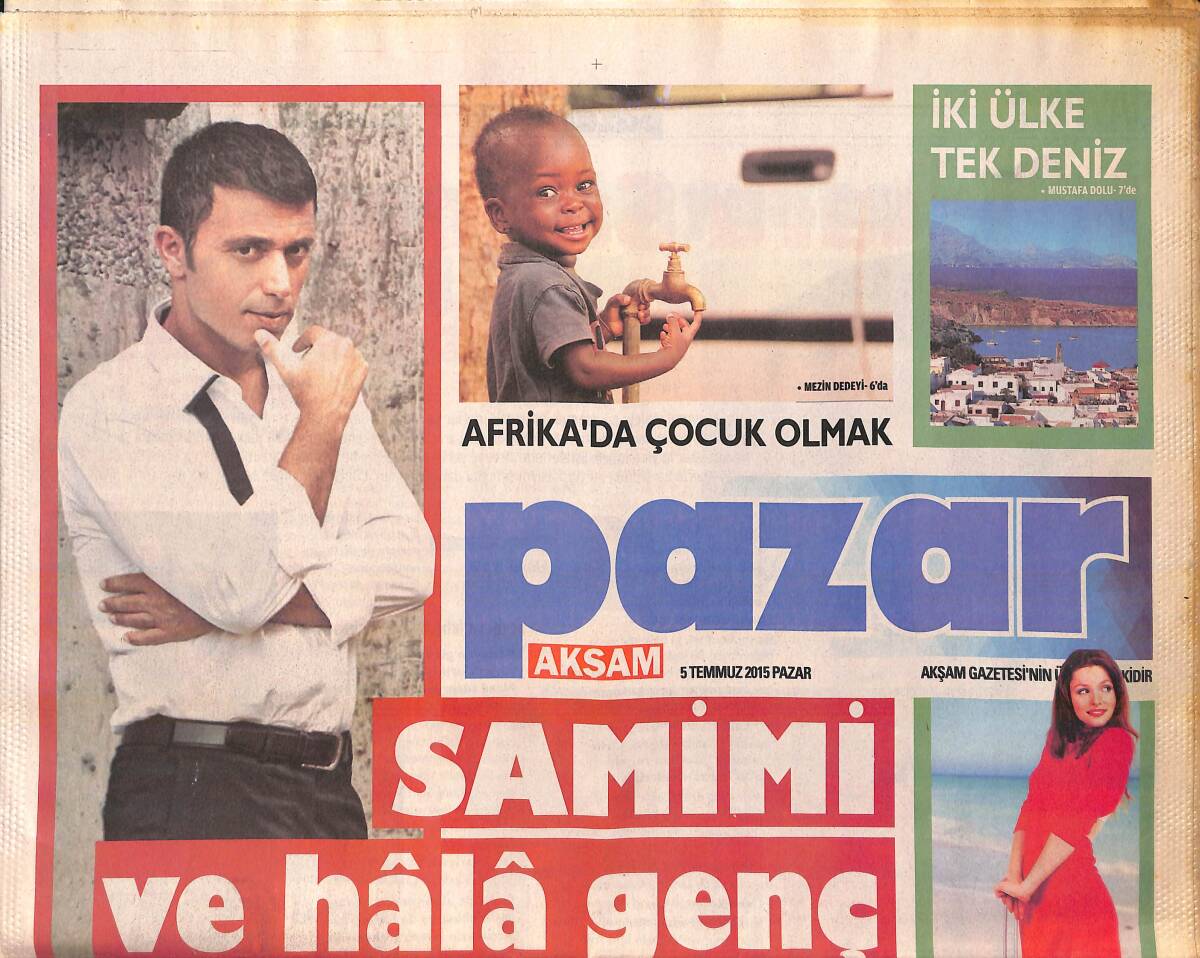 Akşam Gazetesi Pazar Eki 5 Temmuz 2015 - Mustafa Sandal'dan 'Kadere Bak' GZ159795 - 1