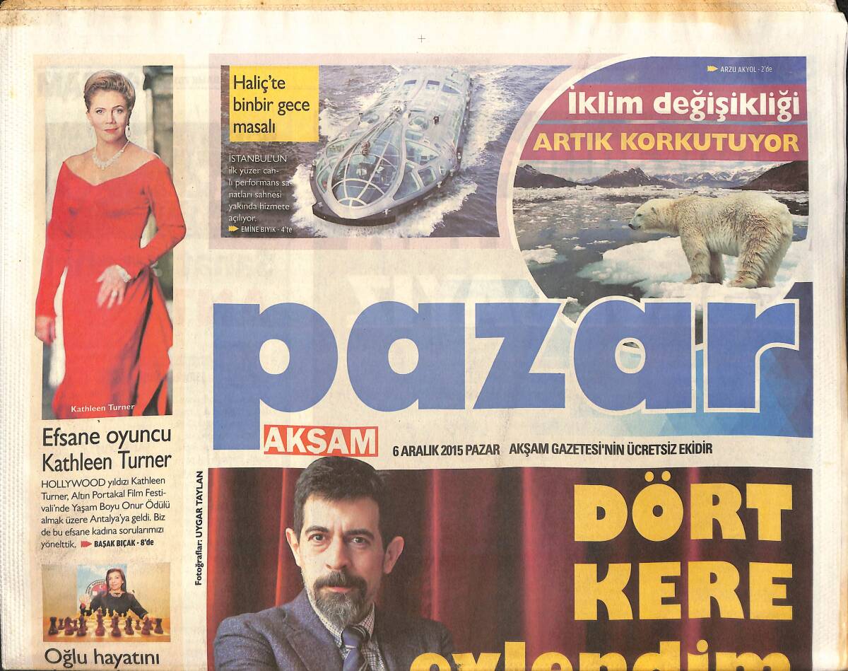 Akşam Gazetesi Pazar Eki 6 Aralık 2015 - Okan Bayülgen 