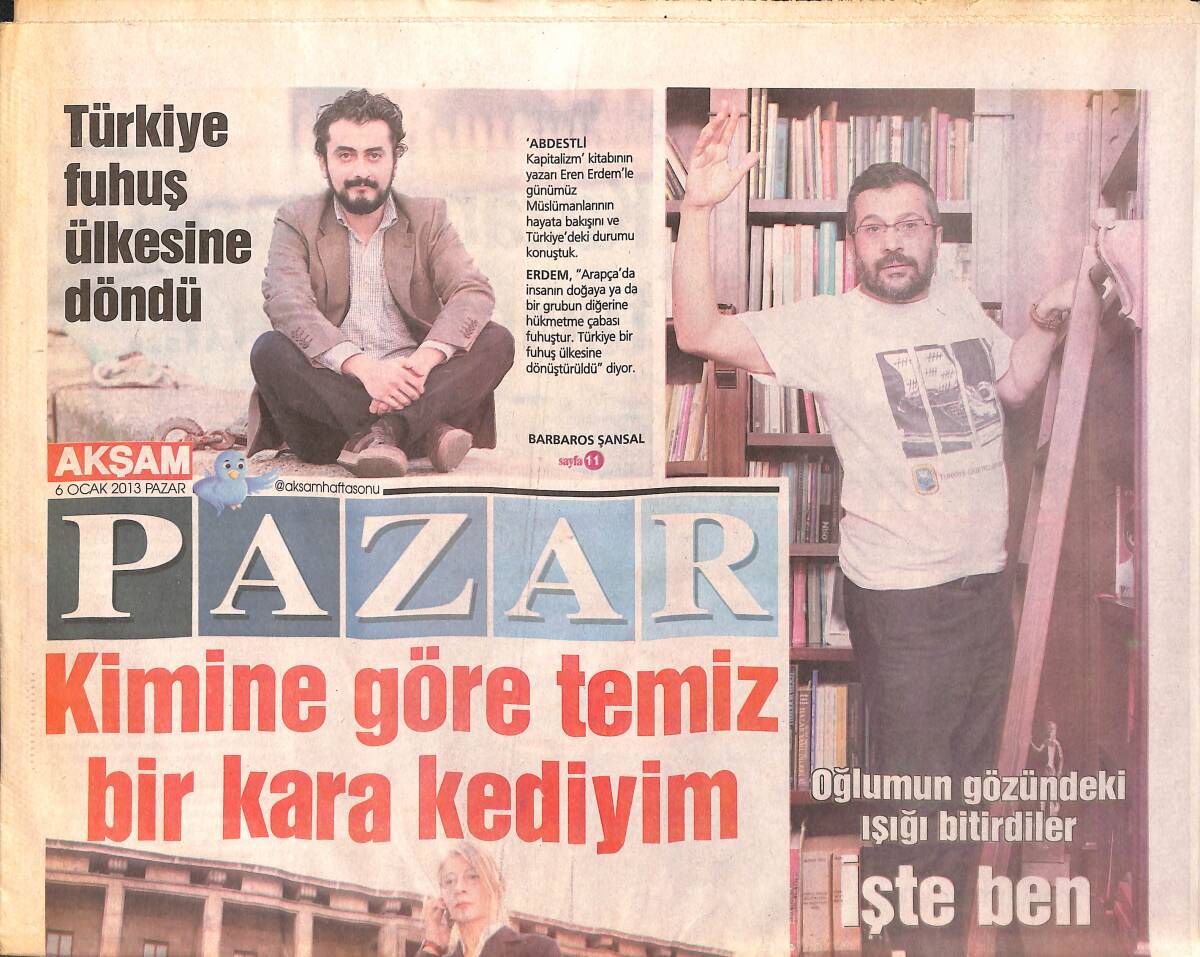 Akşam Gazetesi Pazar Eki 6 Ocak 2013 GZ158324 - 1