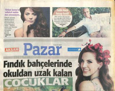 Akşam Gazetesi Pazar Eki 8 Eylül 2013 - Fındık Bahçelerinde Çocuklar GZ107461 - 1